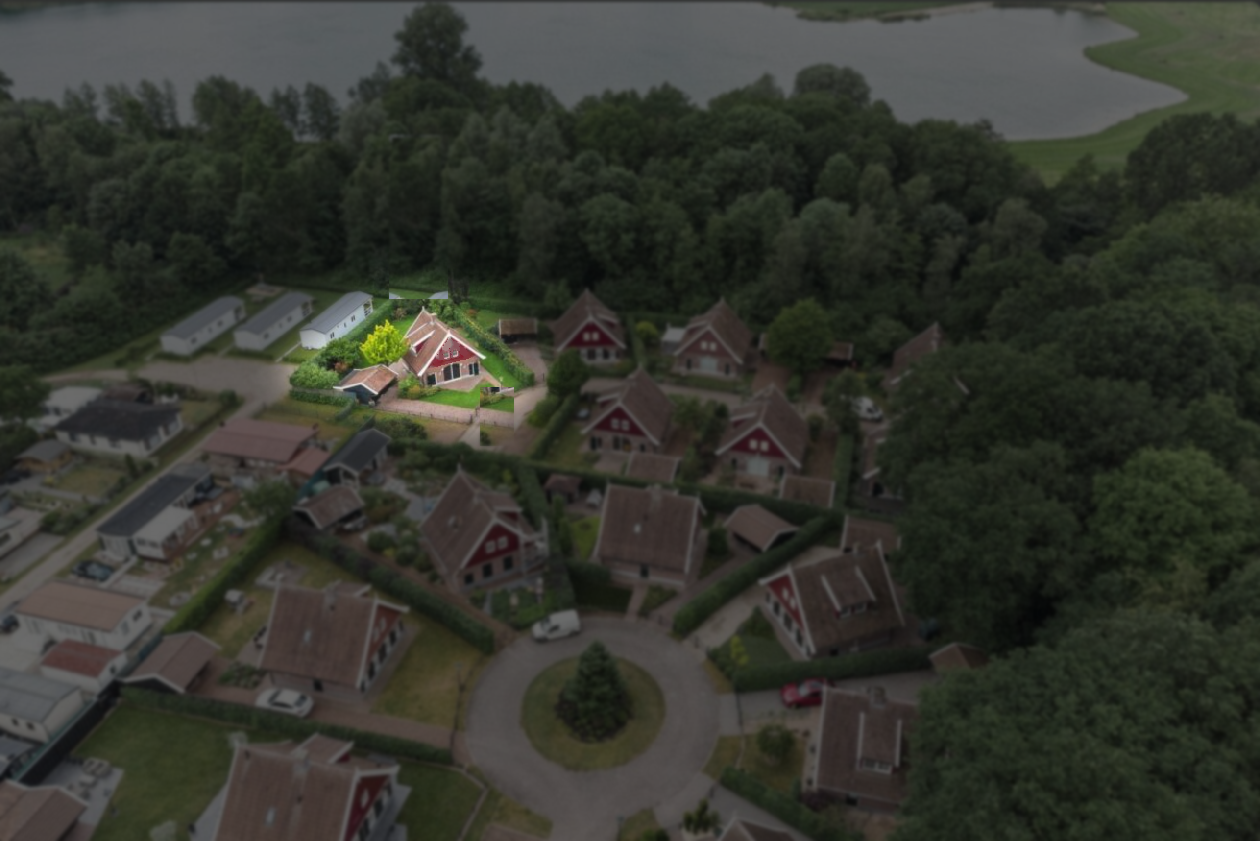 Luchtfoto van de vakantiewoningen